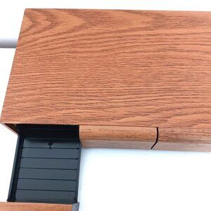 Vintage 80s Faux Wood 3 Drawer Cassette Tape 36 Count Storage Cabinet + Cassette